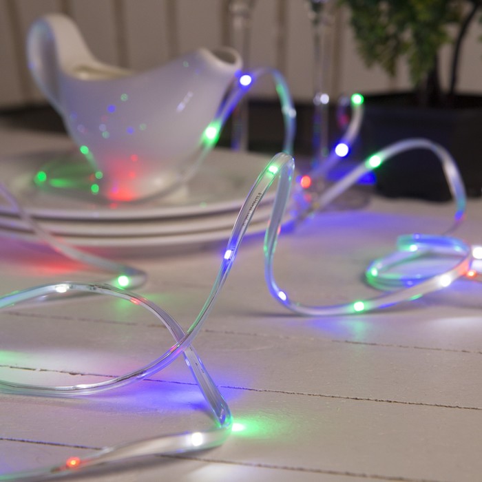 НИТЬ "Яркая лента" 5 м, SMD2835-130/10-12V, кон. 8 р. мерцание, Б/П в компл., МУЛЬТИ