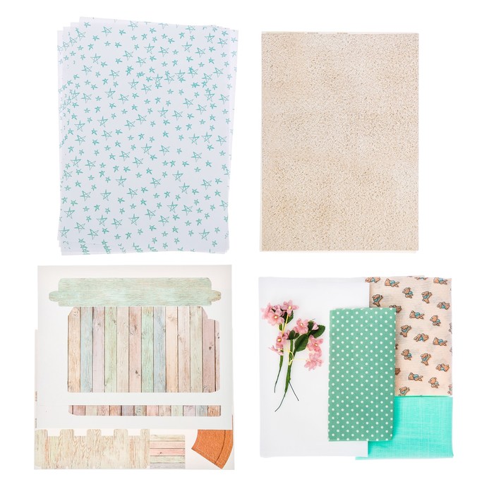 Кроватка для игрушки–малютки «Для дружной семейки», набор для шитья, 21 × 29,7 × 1 см