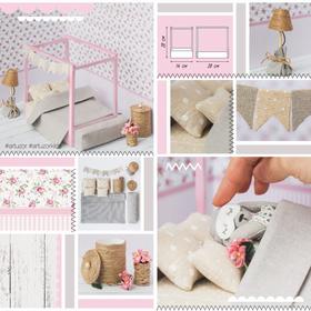 Кроватка для игрушки–малютки «Сладких снов», набор для шитья, 21 × 29,7 × 1 см Ош