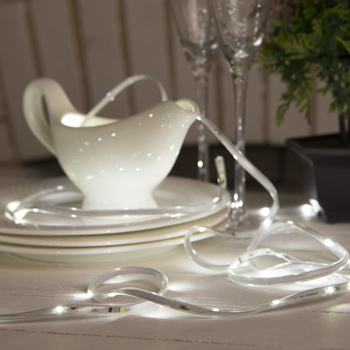 НИТЬ "Яркая лента" 10 м, SMD2835-260/20-12V, мерцание, Б/П в компл., БЕЛЫЙ