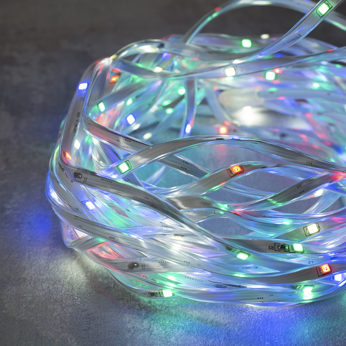 НИТЬ "Яркая лента" 10 м, SMD2835-260/20-12V, кон. 8 р. мерцание, Б/П в компл., МУЛЬТИ