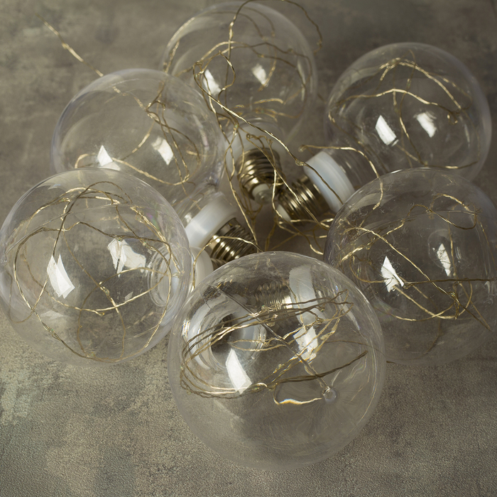 НИТЬ "Лампочки" 2 м, 6 х10 см, 100 LED-12V, адаптер в комплекте, СИНИЙ