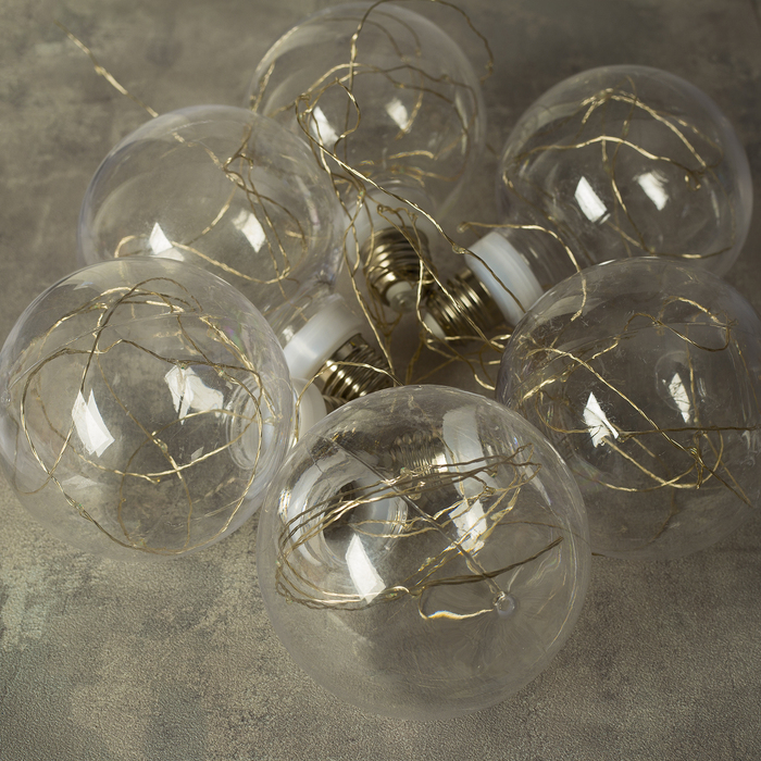 НИТЬ "Лампочки" 2 м, 6 х10 см, 100 LED-12V, адаптер в комплекте, СИНИЙ