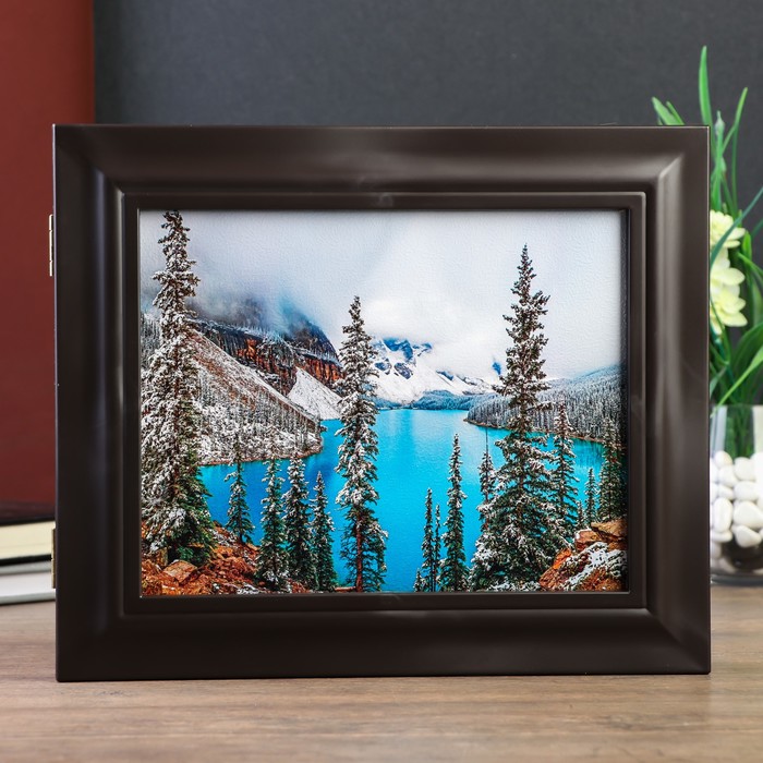 Ключница "Озеро в лесу" Венге 26х31х4,5 см