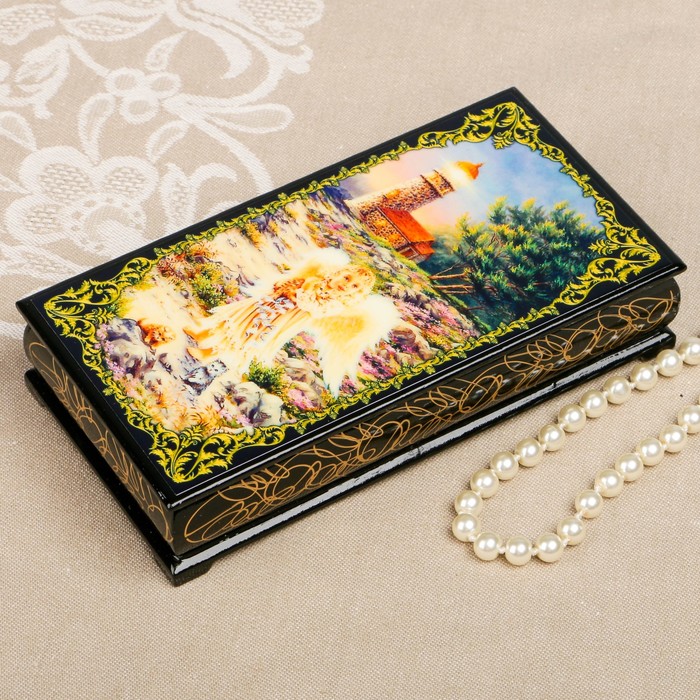 Шкатулка-купюрница «Ангелочки. Вид 26», лаковая миниатюра, 9х17 см