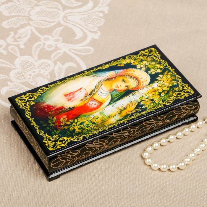 Шкатулка-купюрница «портрет. Вид 11», лаковая миниатюра, 9х17 см