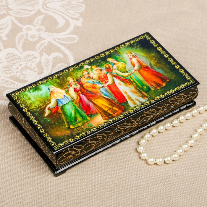 Шкатулка-купюрница «Сказки. Вид 19», лаковая миниатюра, 9х17 см