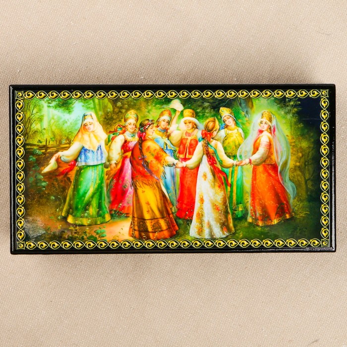 Шкатулка-купюрница «Сказки. Вид 19», лаковая миниатюра, 9х17 см