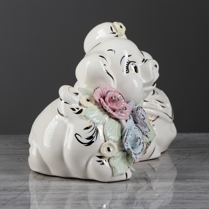 Копилка "Свинка с кошельком", цветная лепка