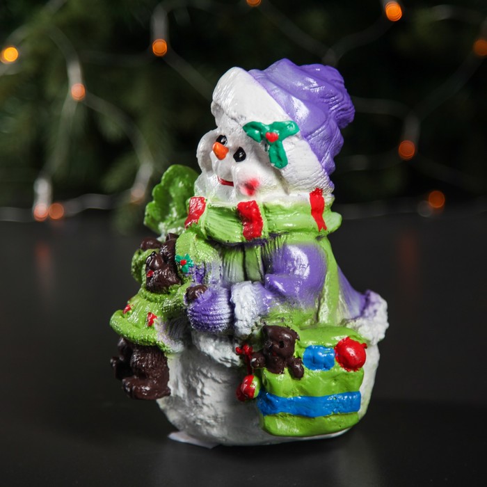 Копилка "Снеговик с мишкой", микс