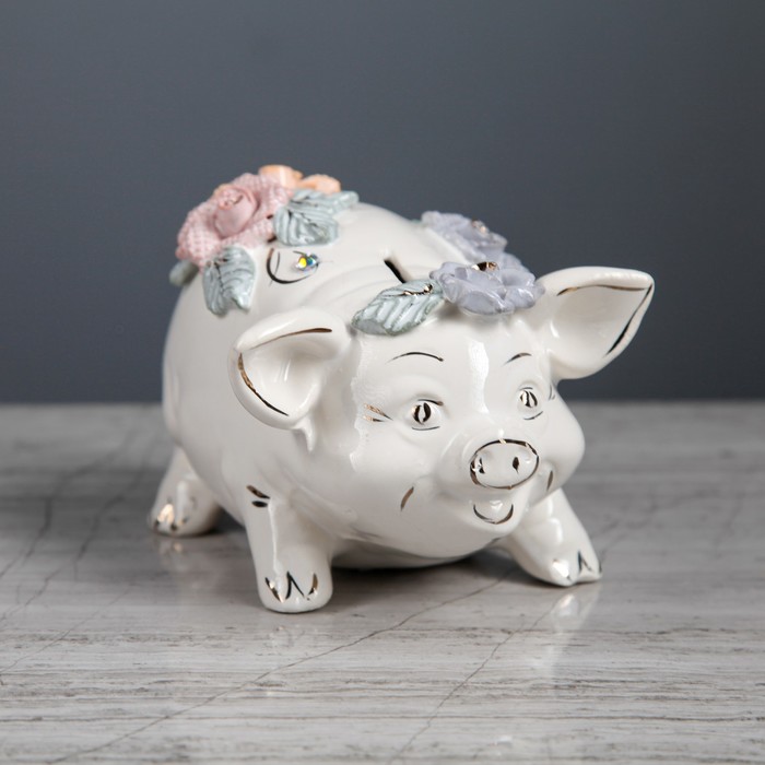 Копилка "Свинка Дося" , лепка большая