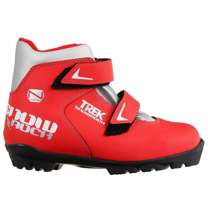фото Ботинки лыжные trek snowrock 3 nnn ик, цвет красный, лого серебро, размер 38