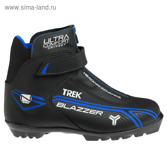 фото Ботинки лыжные trek blazzer control 3 nnn ик, цвет чёрный, лого синий, размер 38