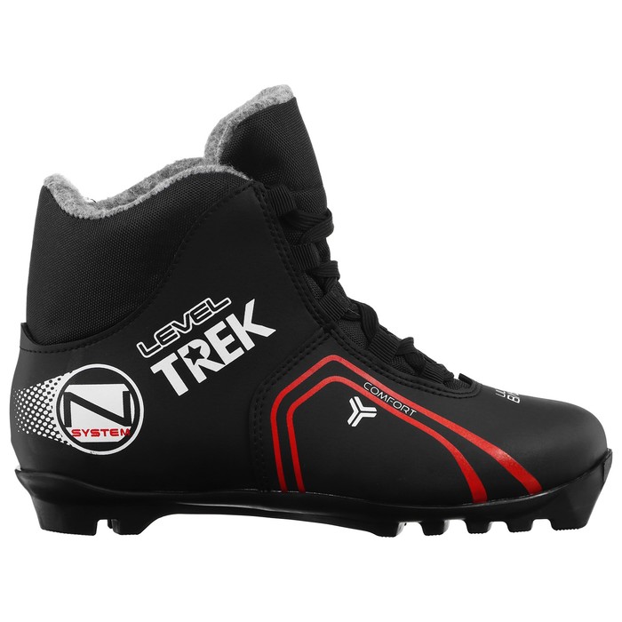 фото Ботинки лыжные trek level 2 nnn ик, цвет чёрный, лого красный, размер 38