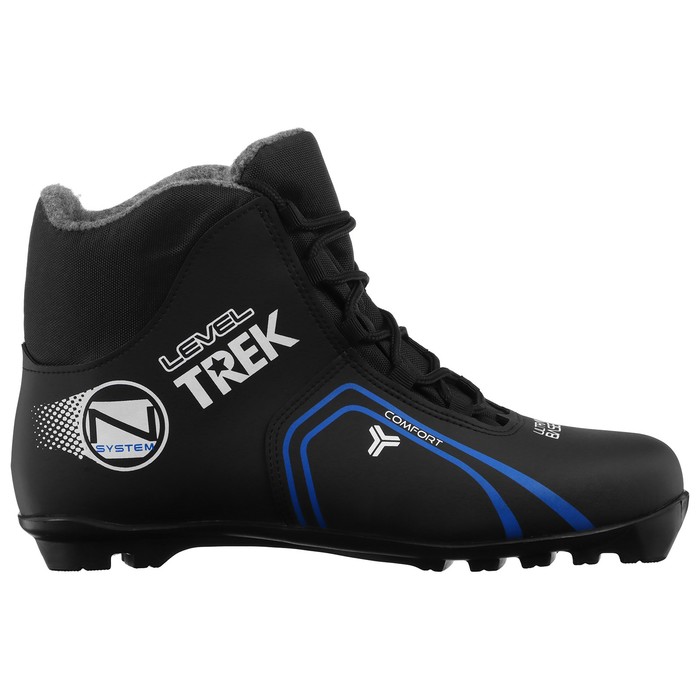 Ботинки лыжные TREK Level 3 NNN ИК, цвет чёрный, лого синий, размер 38