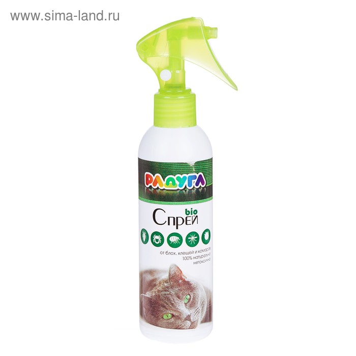 

Спрей "Радуга БИО" для кошек от блох, клещей, комаров, 200 мл