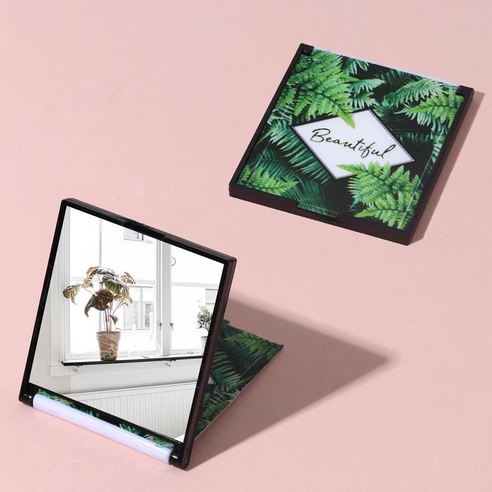 Зеркало складное "Beautiful", квадратное, одностороннее, без увеличения Beautiful