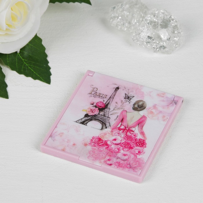 Зеркало складное "Париж", квадратное, одностороннее, без увеличения