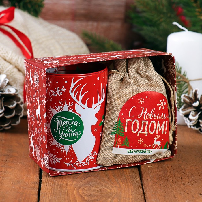 Набор "Тепла и уюта", копилка, чай чёрный 25 г