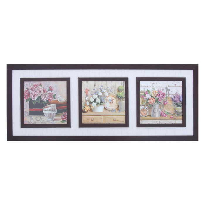 Картина "Цветы в интерьере" 43х107 см (25х25)