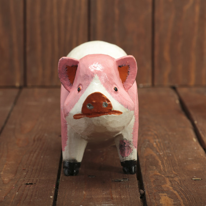Сувенир дерево "Свинка бело-розовая" 20х6,5х10 см