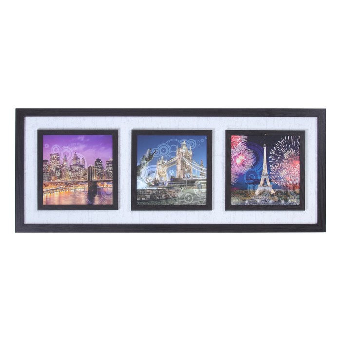 Картина "Ночной город" 43х107 см (25х25)