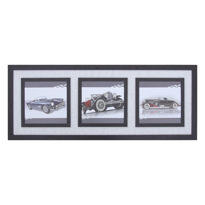 Картина "Ретро авто" 43х107 см (25х25) рамка микс