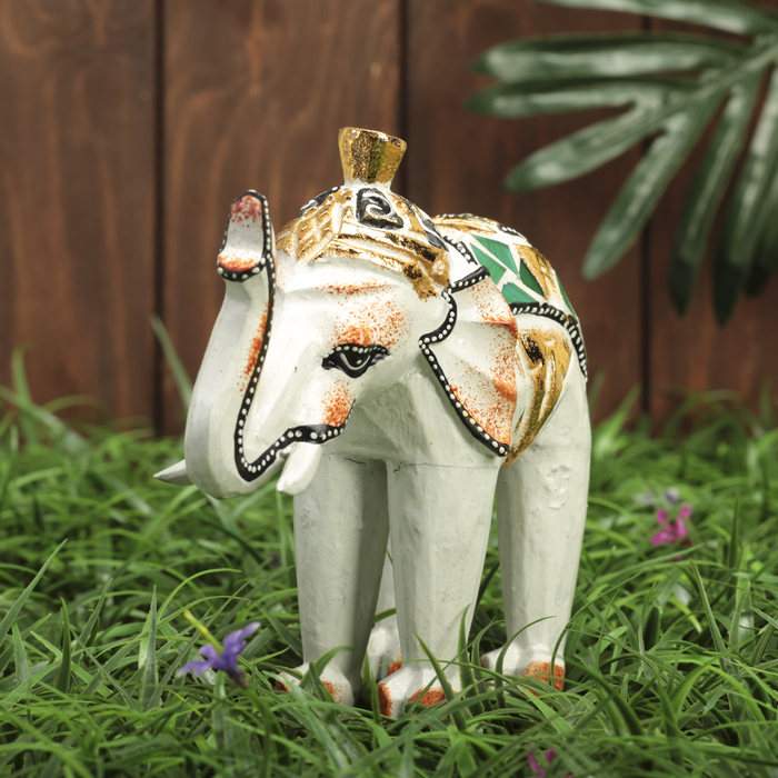 Сувенир дерево "Белый слоник" 17х7х15 см