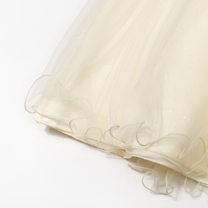 Платье нарядное для девочки "Цветочки", рост 128-134 см, цвет экрю