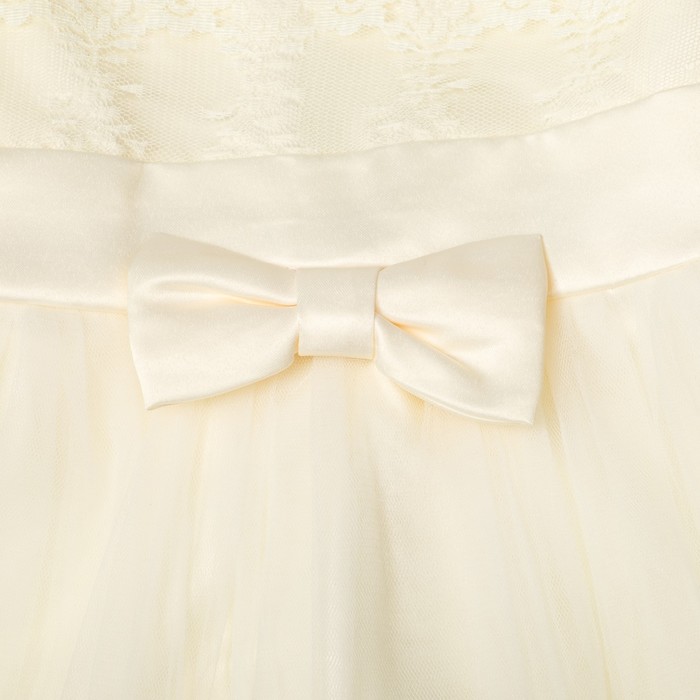 Платье нарядное для девочки "Бантик", рост 116-122 см, цвет экрю