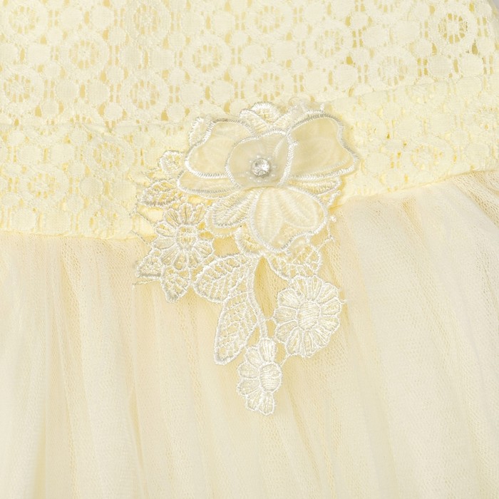 Платье нарядное для девочки "Цветок", рост 104-110 см, цвет экрю