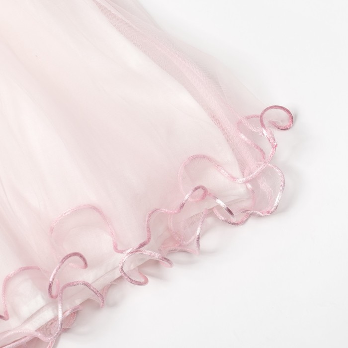 Платье нарядное для девочки "Бабочки", рост 122-128 см, цвет белый/розовый