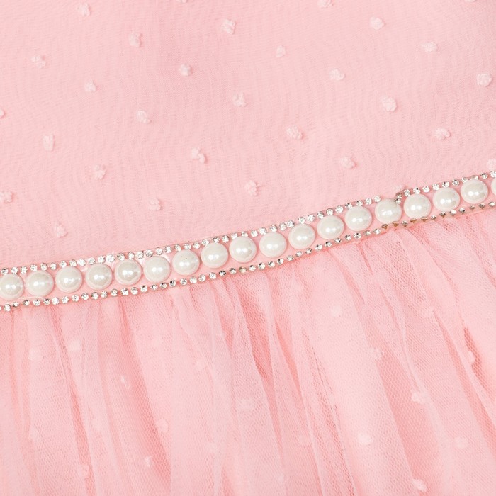 Платье нарядное для девочки "Жемчужная нить", рост 98-104 см, цвет розовый