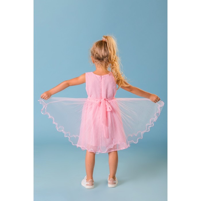 Платье нарядное для девочки "Жемчужная нить", рост 104-110 см, цвет розовый