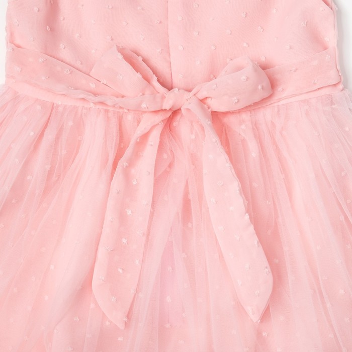 Платье нарядное для девочки "Жемчужная нить", рост 110-116 см, цвет розовый