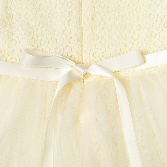 Платье нарядное для девочки "Цветок", рост 98-104 см, цвет экрю