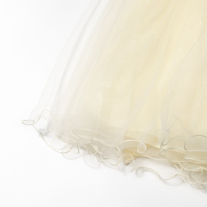 Платье нарядное для девочки "Нежные цветочки", рост 116-122 см, цвет экрю