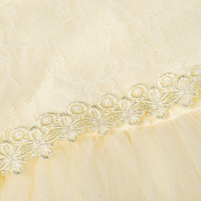 Платье нарядное для девочки "Нежные цветочки", рост 116-122 см, цвет экрю