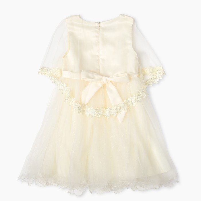 Платье нарядное для девочки "Нежные цветочки", рост 128-134 см, цвет экрю