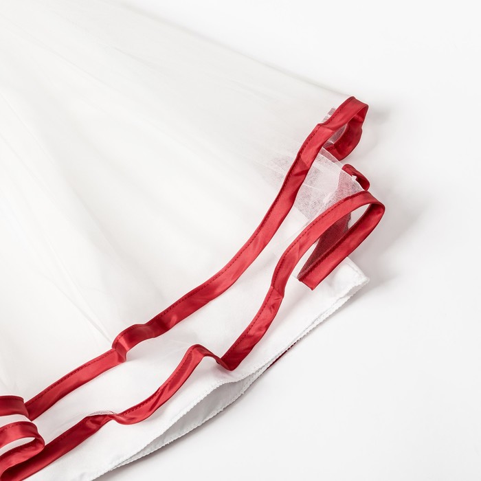 Платье нарядное для девочки "Бордовый бант", рост 116-122 см, цвет белый/бордовый