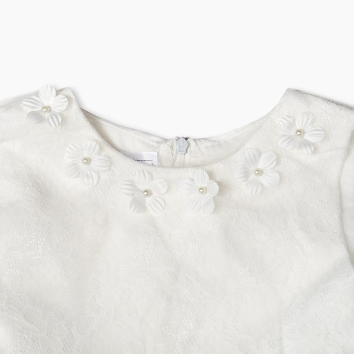 Платье нарядное для девочки "Нежные цветочки", рост 110-116 см, цвет белый