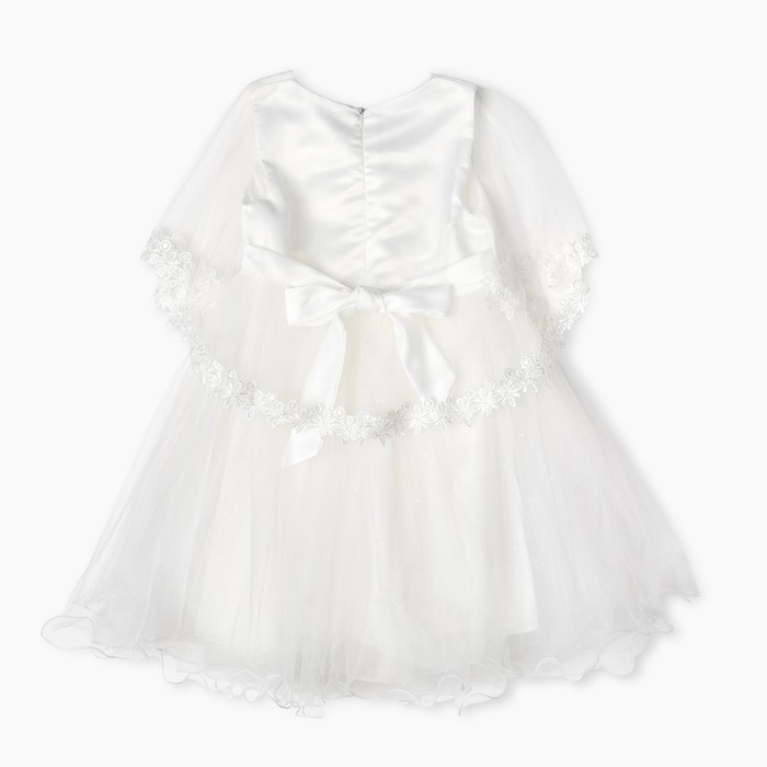 Платье нарядное для девочки "Нежные цветочки", рост 110-116 см, цвет белый