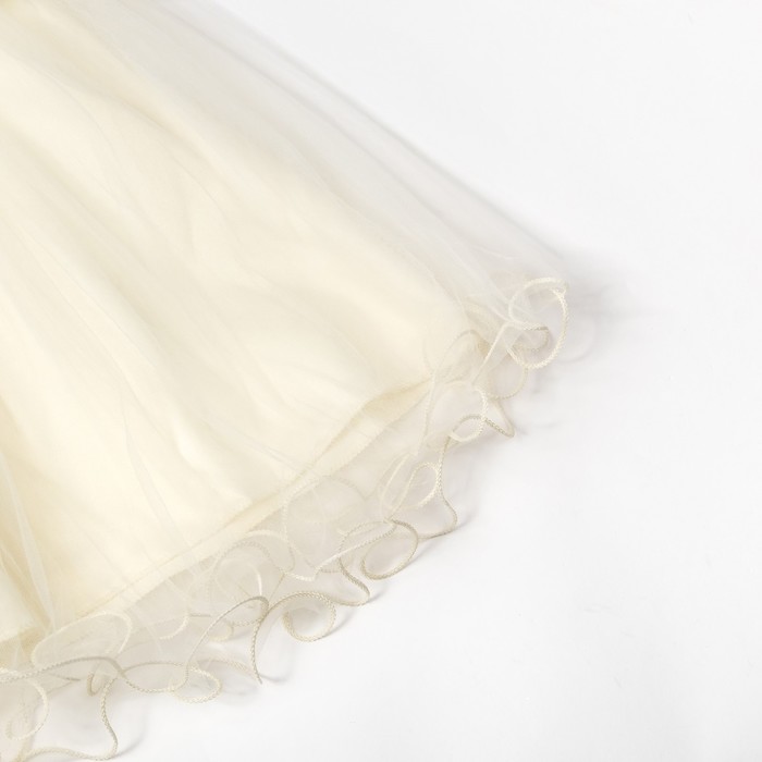 Платье нарядное для девочки "Бантик", рост 122-128 см, цвет экрю