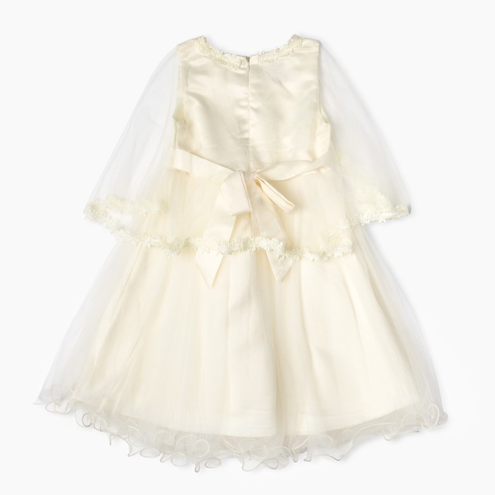 Платье нарядное для девочки "Бантик", рост 128-134 см, цвет экрю