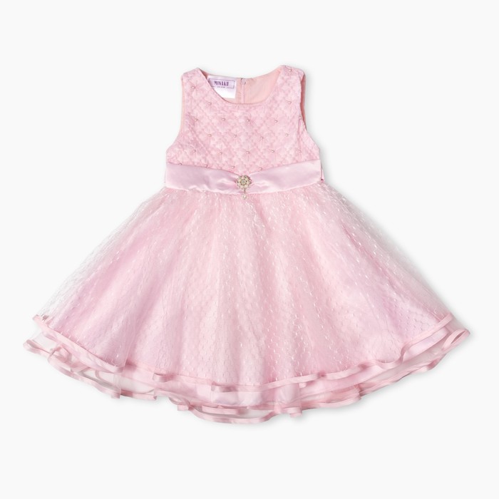 Платье нарядное для девочки "Жемчужинка", рост 110-116 см, цвет розовый