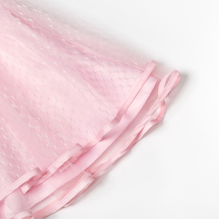 Платье нарядное для девочки "Жемчужинка", рост 116-122 см, цвет розовый