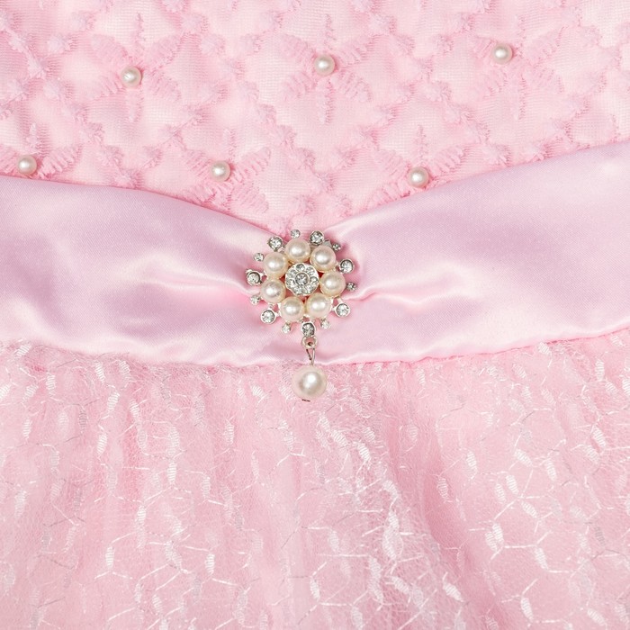 Платье нарядное для девочки "Жемчужинка", рост 128-134 см, цвет розовый