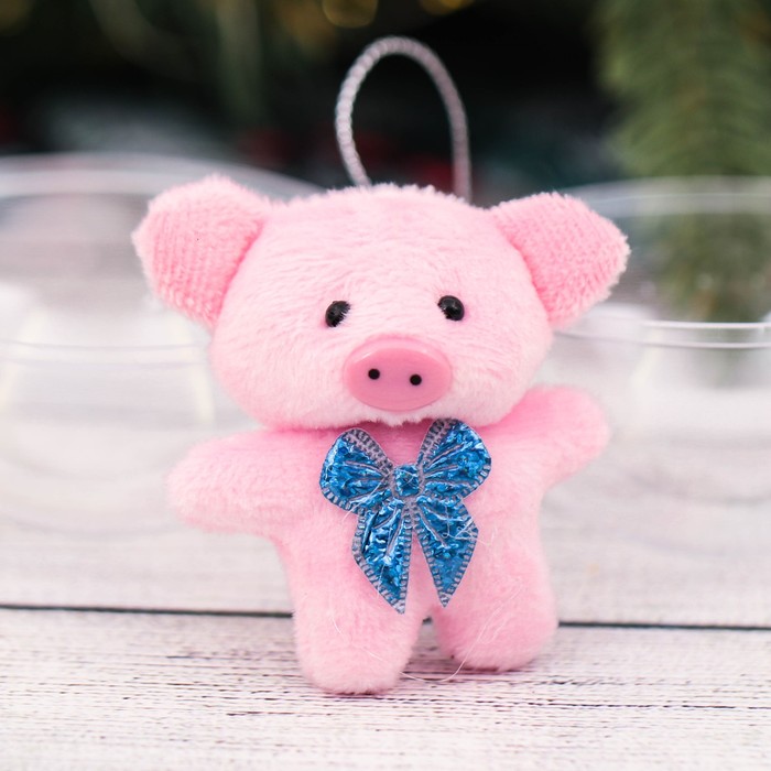 Свинка-талисман на счастье в ёлочном шаре "Хрюша", 8 см