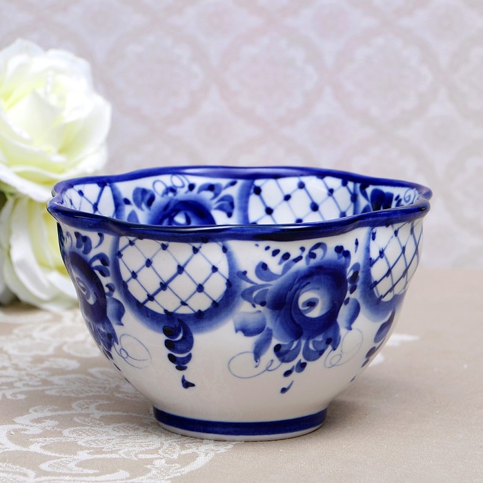 Салатник «Гордеевский», 19×19×11 см, гжель