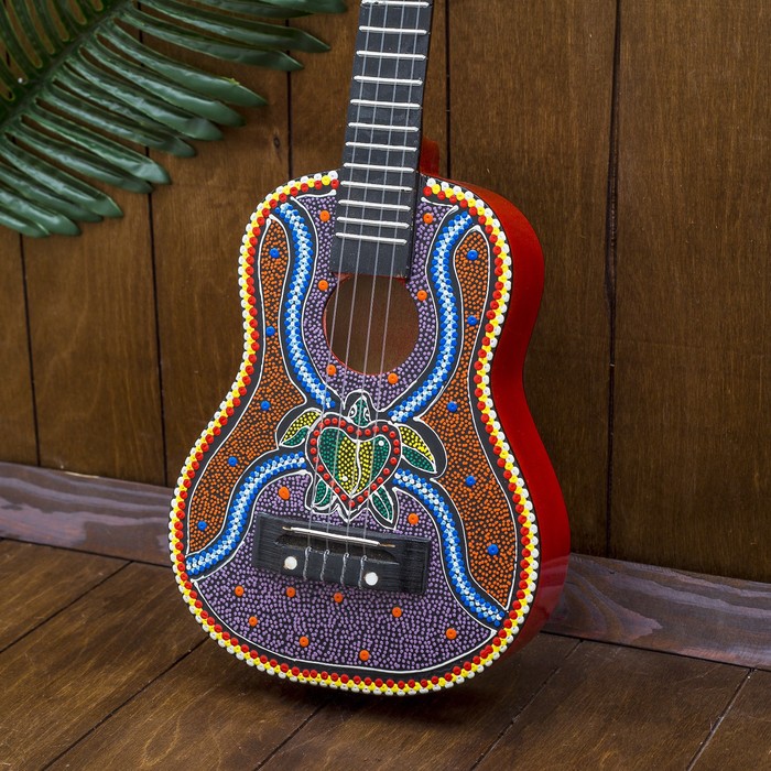 Музыкальный инструмент гитара-укулеле "Черепашка" 55х20х6 см